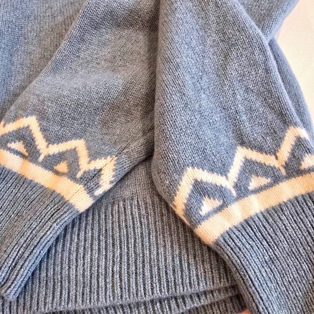 Boden Women's XL Marion Merino Wool Fair Isle Turtleneck Sweater Blue White K116 - Picture 6 of 10